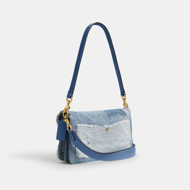 【COACH】蔻馳官方直營 TABBY 26 丹寧布拼綴單肩手袋 單肩包-B4/丹寧彩色(CCX36)