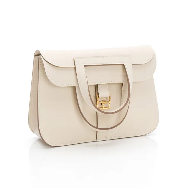 【Hermes 愛馬仕】Halzan mini bag (奶昔白/金扣) (H069523CCAB)