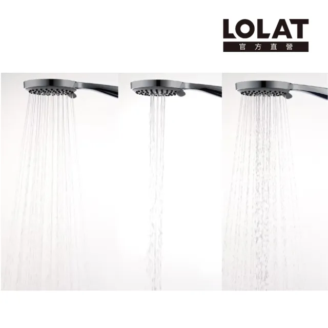 【LOLAT 羅力】低水壓大流量蓮蓬頭+軟管2入組 出水量大HS330CP+OS230x2組(不含安裝)