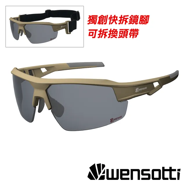 【Wensotti】運動太陽眼鏡/護目鏡 wi6943系列 (快拆鏡腳/附頭帶/防爆眼鏡/抗UV/軍警/單車/自行車)