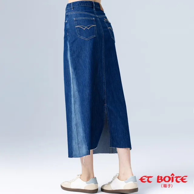 【BLUE WAY】女裝 微彈拚色丹寧 牛仔長裙-ETBOITE箱子