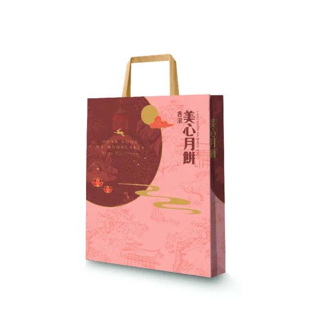 【香港美心】蛋黃白蓮蓉月餅(90gx6入)_附提袋/中秋禮盒