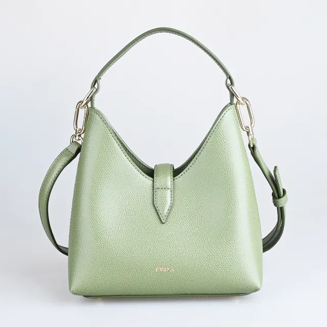 【FURLA 芙拉】FURLA精品小牛皮兩用手提斜背包(迷你/酪梨綠)