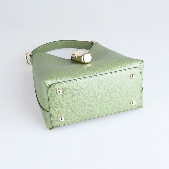 【FURLA 芙拉】FURLA精品小牛皮兩用手提斜背包(迷你/酪梨綠)
