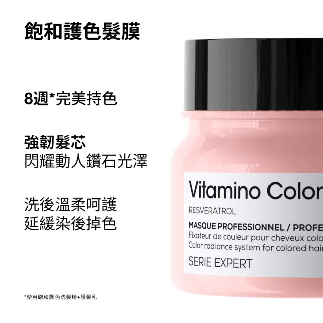 【L’OREAL 巴黎萊雅PRO】絲漾博飽和護色洗潤組 (洗髮精300ml+髮膜250ml)