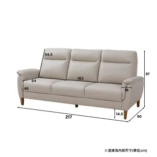 【NITORI 宜得利家居】◎半皮3人用沙發 HIGH GRADE LGY(沙發) 