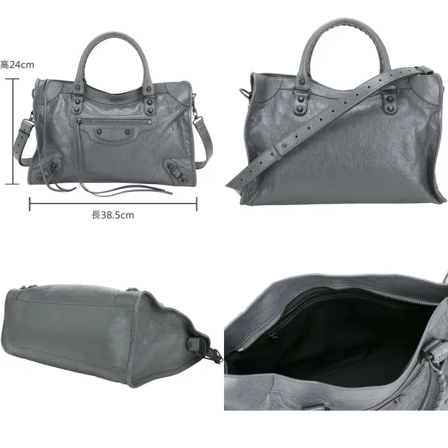 【Balenciaga 巴黎世家】中款 Le City Arena Storico揉製羊皮手提 斜背機車包(多款可選)(肩背 法國精品)