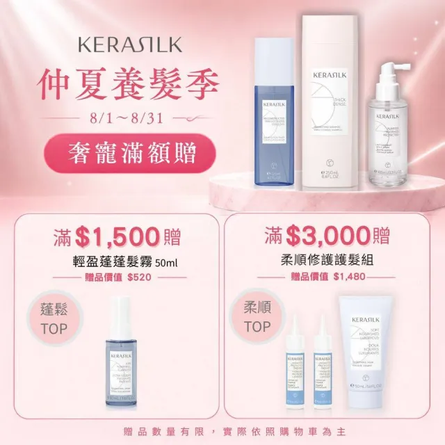 【KERASILK】水誘晶漾髮膜200ml☆絲馭洸特殊個別處方(乾性缺水及一般受損髮適用/髮膜/補水保濕/減少斷裂)