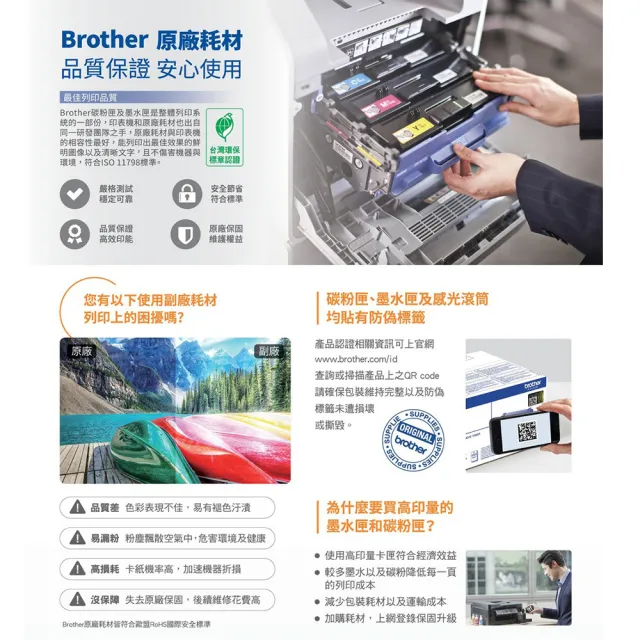 【brother】官方直營 LC531XL BK/C/M/Y 原廠高容量墨水匣 四色組合(適用DCP-J1360DW)