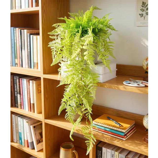 【HUGO DECO 榆果傢飾】淺綠蕨草藤蔓植栽(擬真植栽/垂墜植栽/藤蔓/居家佈置/節慶送禮)