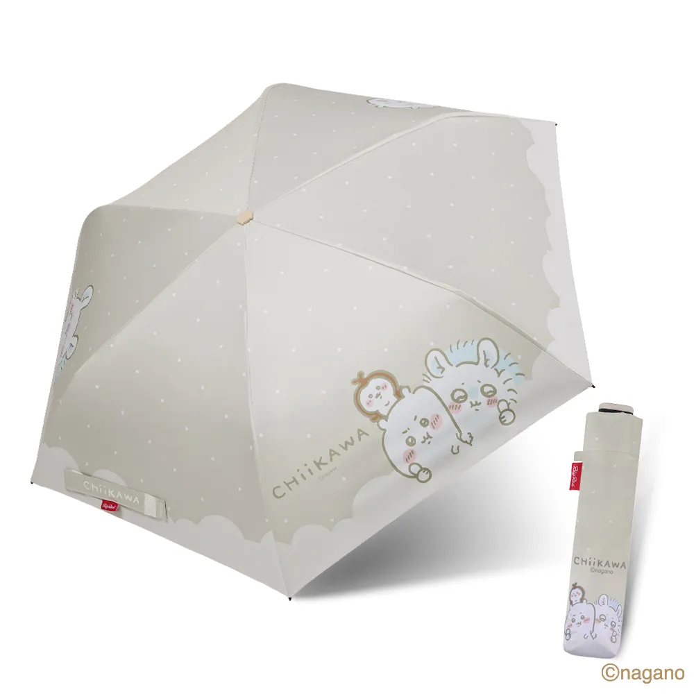 【雨傘王】BigRed太扁 Chiikawa 燕麥奶 手開傘 輕量 折疊傘 黑膠 防曬降溫 1人撐 吉伊卡哇(終身免費維修)