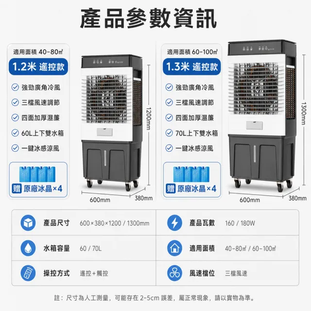 HOMI好米移動式工業冷風機大型水冷扇遙控觸控雙水箱加濕扇車間製冷扇