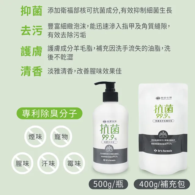 【Dr’s Formula 台塑生醫】抗菌洗手乳500g 3入組/官方直營