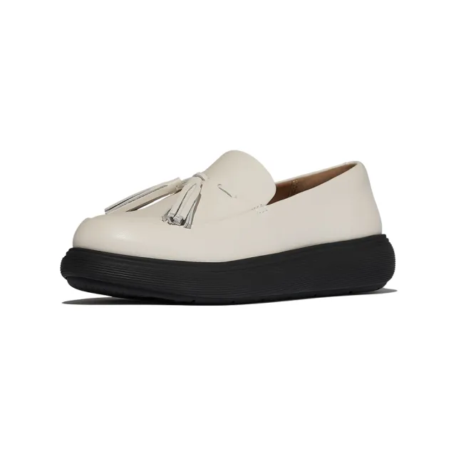 【FitFlop】iQ-COMFF 流蘇皮革樂福鞋-女(米色)