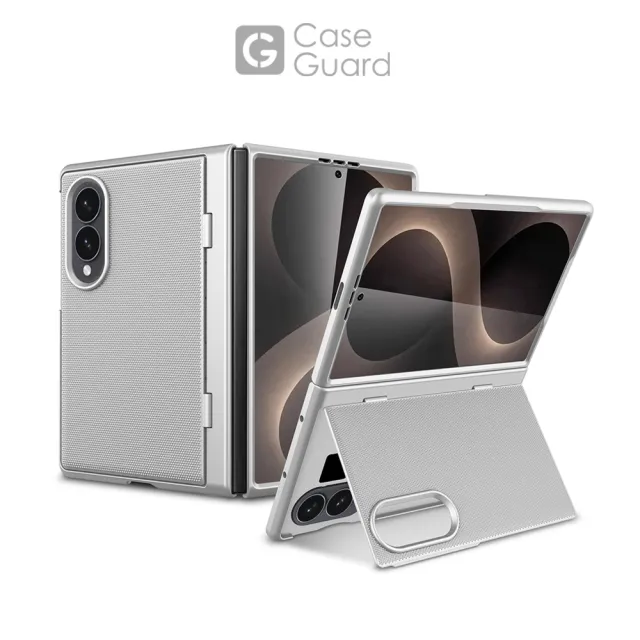 【CaseGuard】Samsung Galaxy Z Fold 8 翻蓋支架保護殼-黑色/粉金色/銀白色