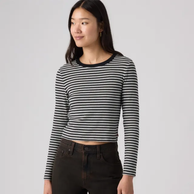 【LEVIS】條紋長袖T恤 / 微彈性 女生上衣 人氣新品 008SS-0008