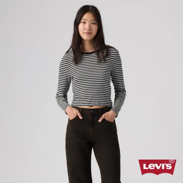 【LEVIS】條紋長袖T恤 / 微彈性 女生上衣 人氣新品 008SS-0008