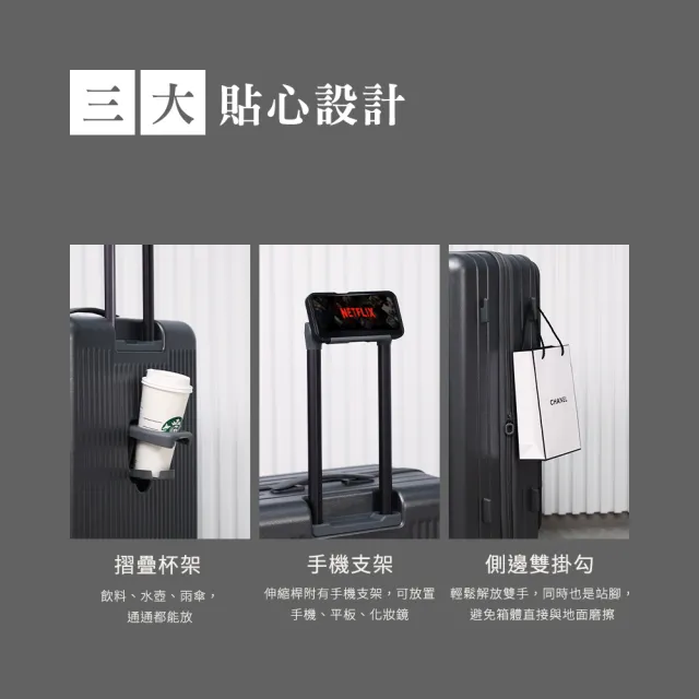 GTG旅快箱 20吋前開/上掀登機箱 (商務出差/雙充電孔/筆電層/杯架/擴充/行李箱)