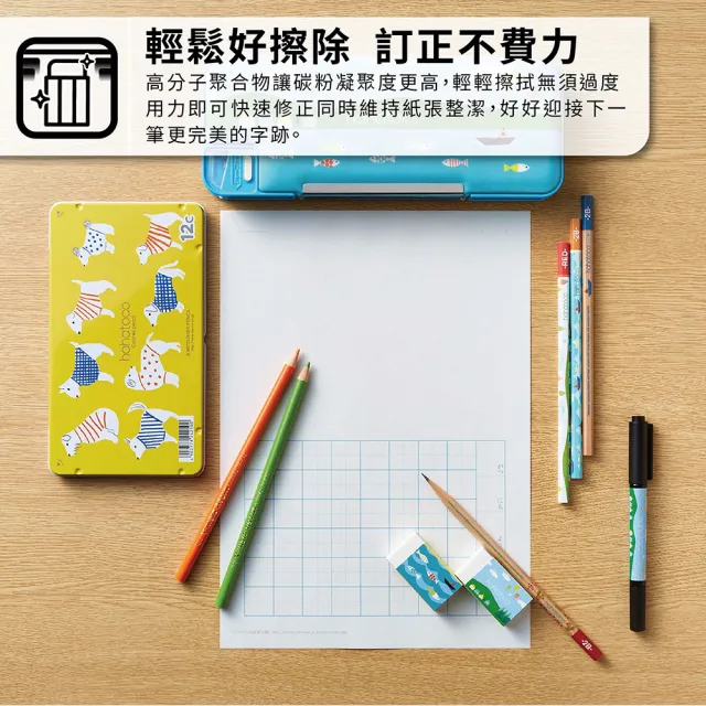 【uni】六角原木抗污鉛筆 2B 任選3入組 (12入/盒)