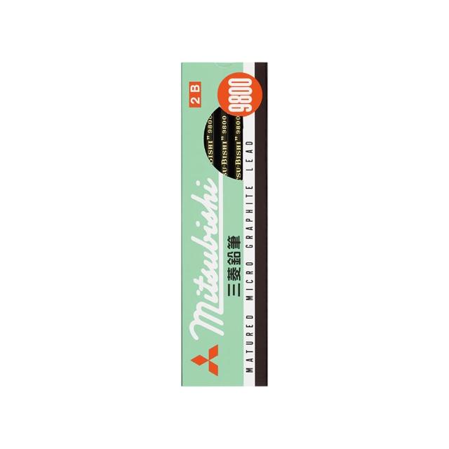 【uni】六角原木抗污鉛筆 9800製圖鉛筆 2B (12入/盒)