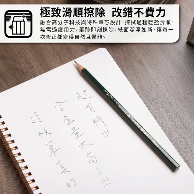 【uni】六角原木抗污鉛筆 9800製圖鉛筆 2B (12入/盒)