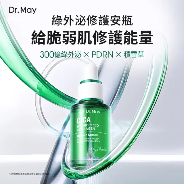 【Dr. May 美博士】PDRN積雪草保濕精華3入組(30ml綠外泌) 牛奶外泌體