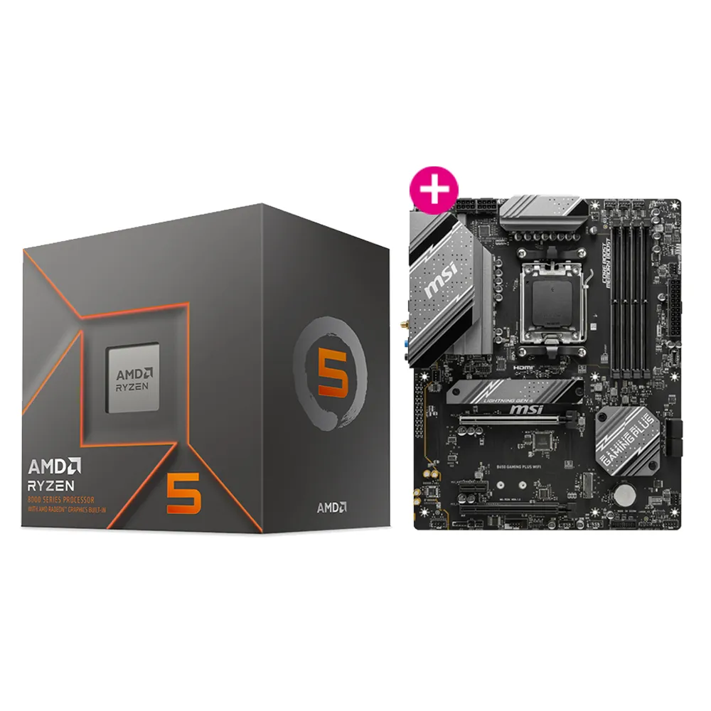 【MSI 微星】B650+R5-8600G★AMD Ryzen 5-8600G 六核心處理器+微星B650 GAMING PLUS WIFI 主機板(板+U)