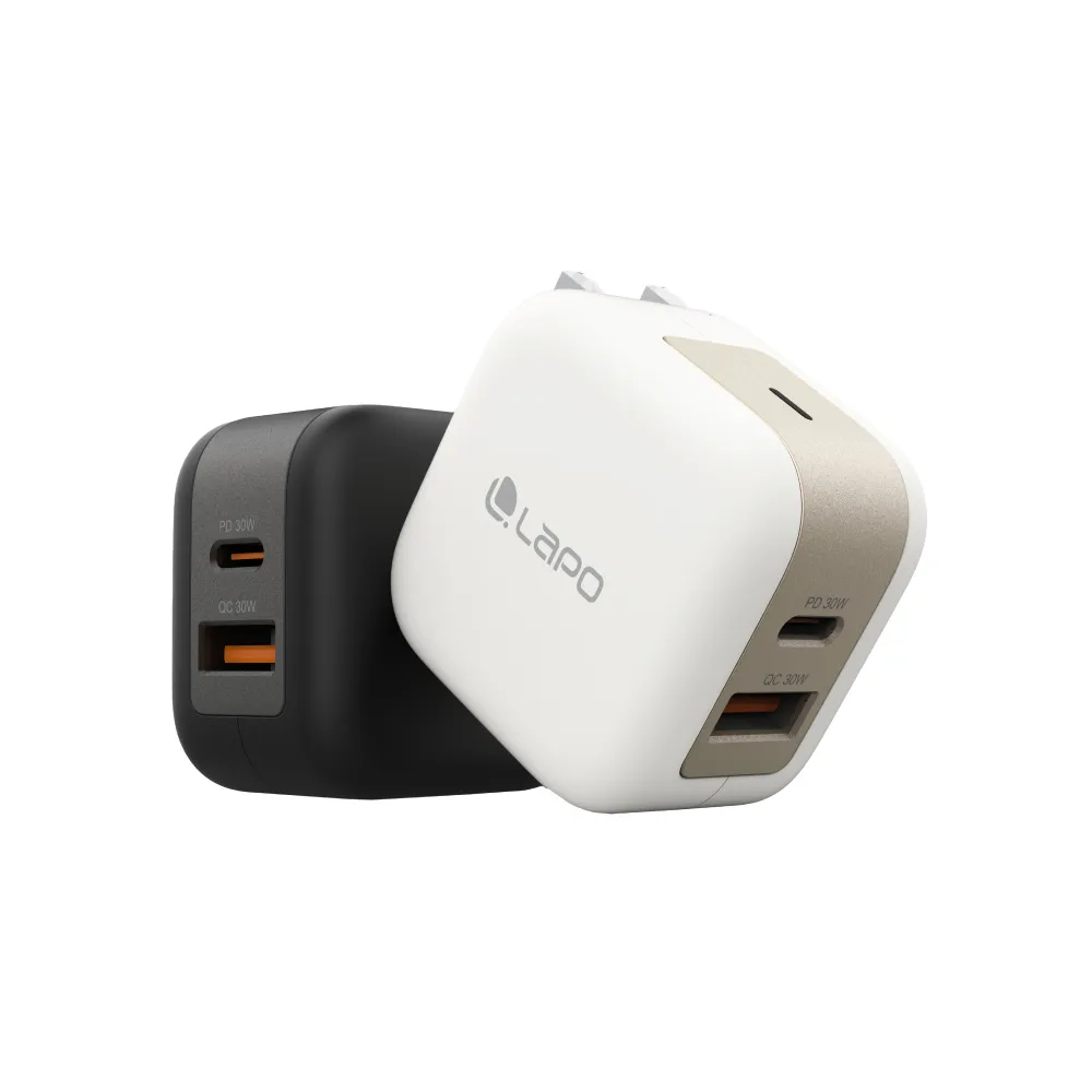 【LaPO】GaN 30W氮化鎵2口極速充電器(高效能、輕量化)