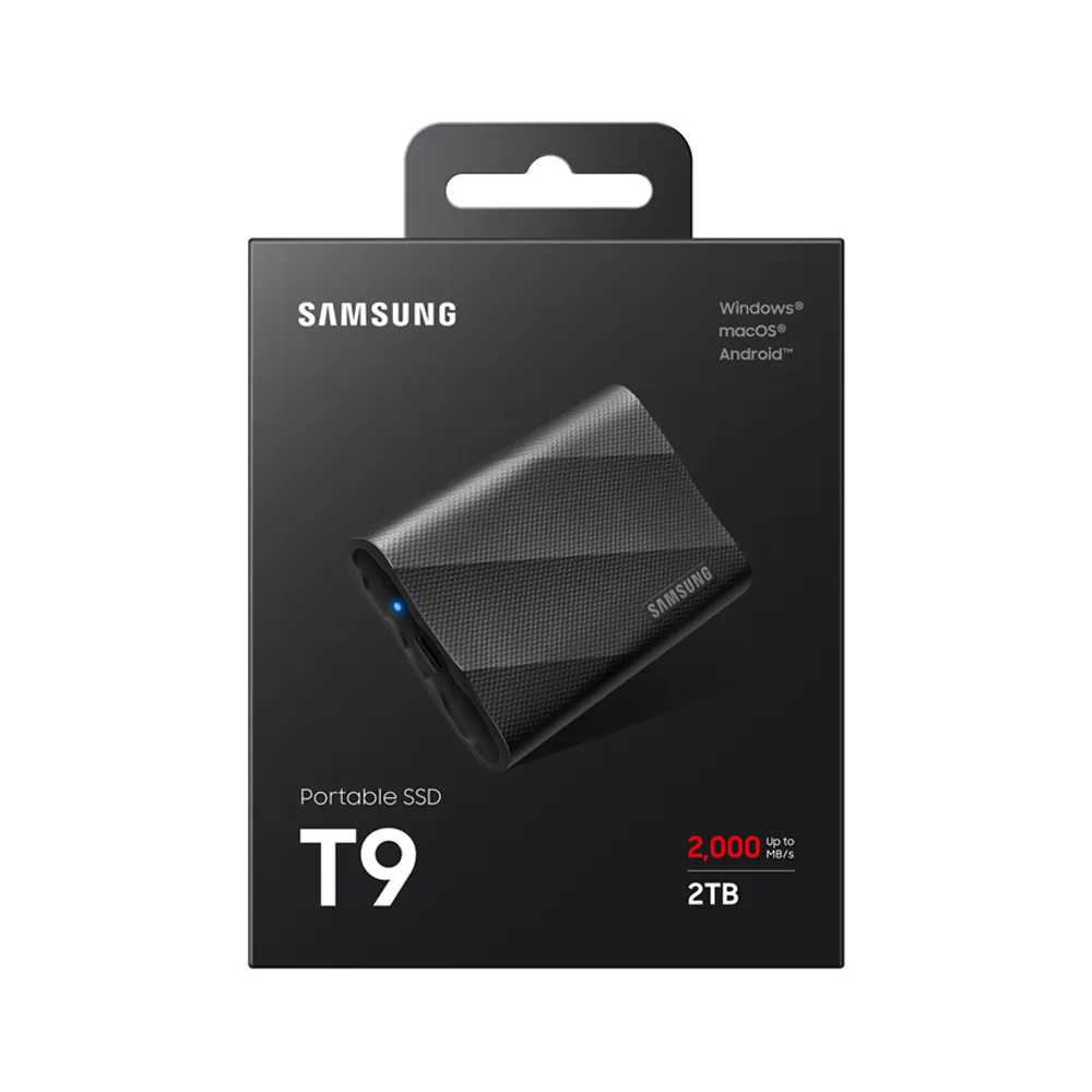 【Samsung 三星】T9 2TB Type-C USB 3.2 Gen 2x2 外接式ssd固態硬碟(MU-PG2T0B/WW)