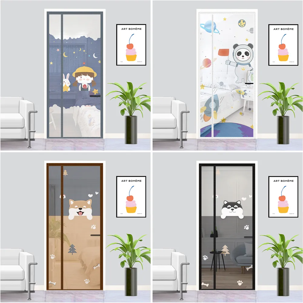 【巴芙洛】新型設計/側開門頂部加寬魔術貼靜音防蚊門簾(防蚊門簾/免釘魔術貼/防蟲進入/門簾)