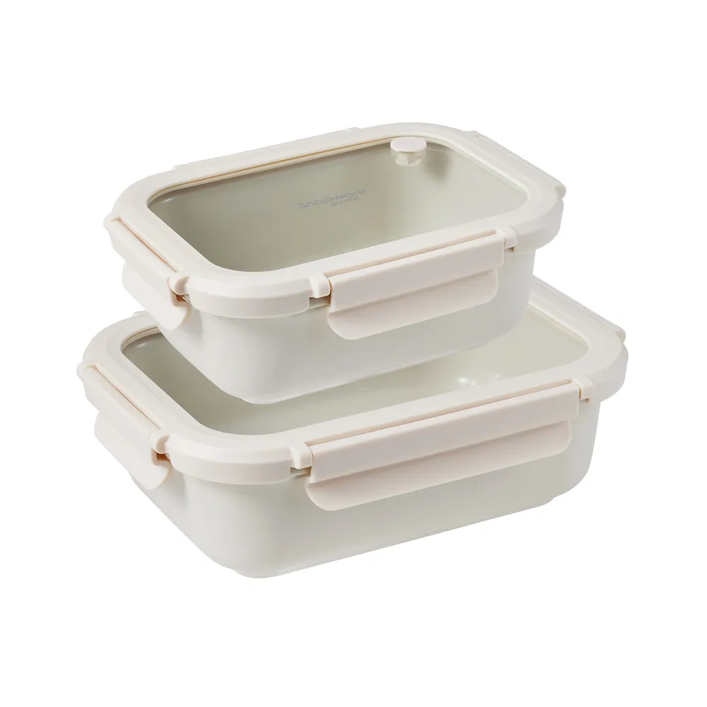 【CorelleBrands 康寧餐具】SNAPWARE Eco Ren陶瓷保鮮盒兩件組(680+1000ml)