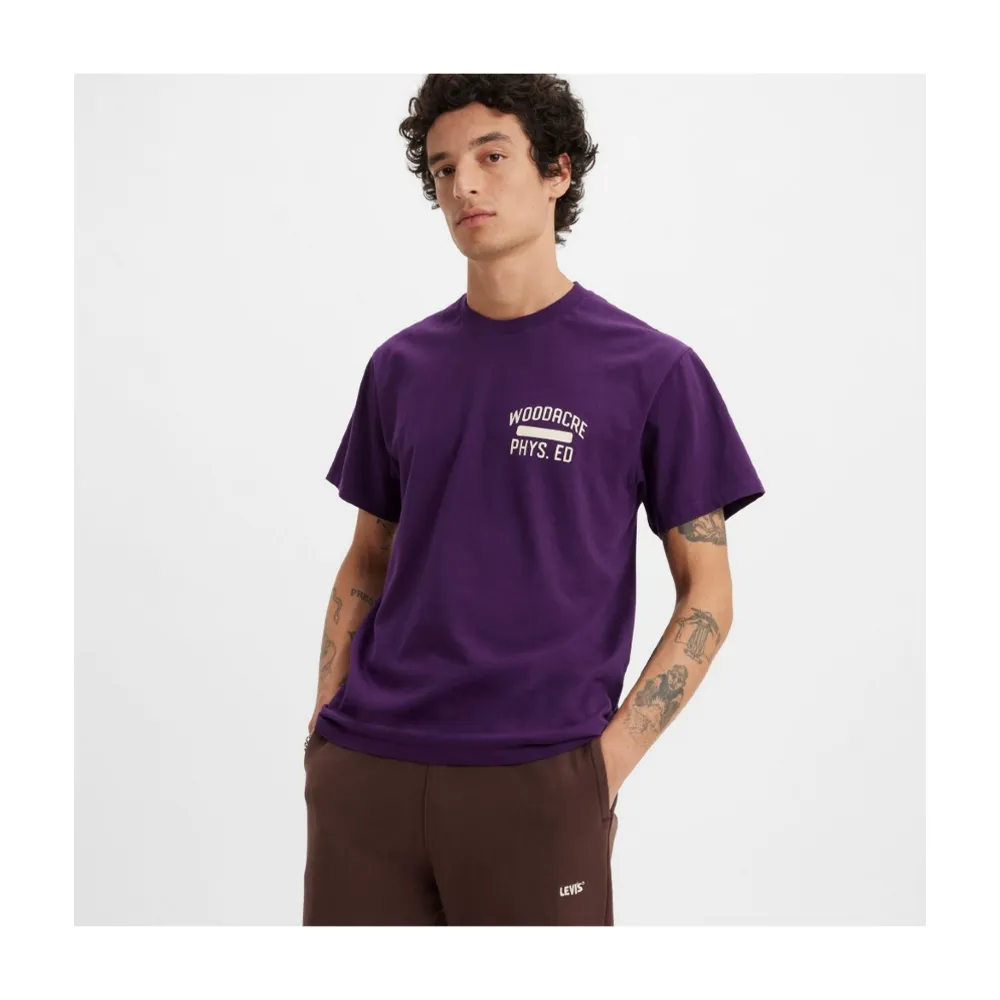 【LEVIS】Gold Tab金標系列 男款 寬鬆版短袖素T恤 紫 上衣 熱賣單品 A3757-0032