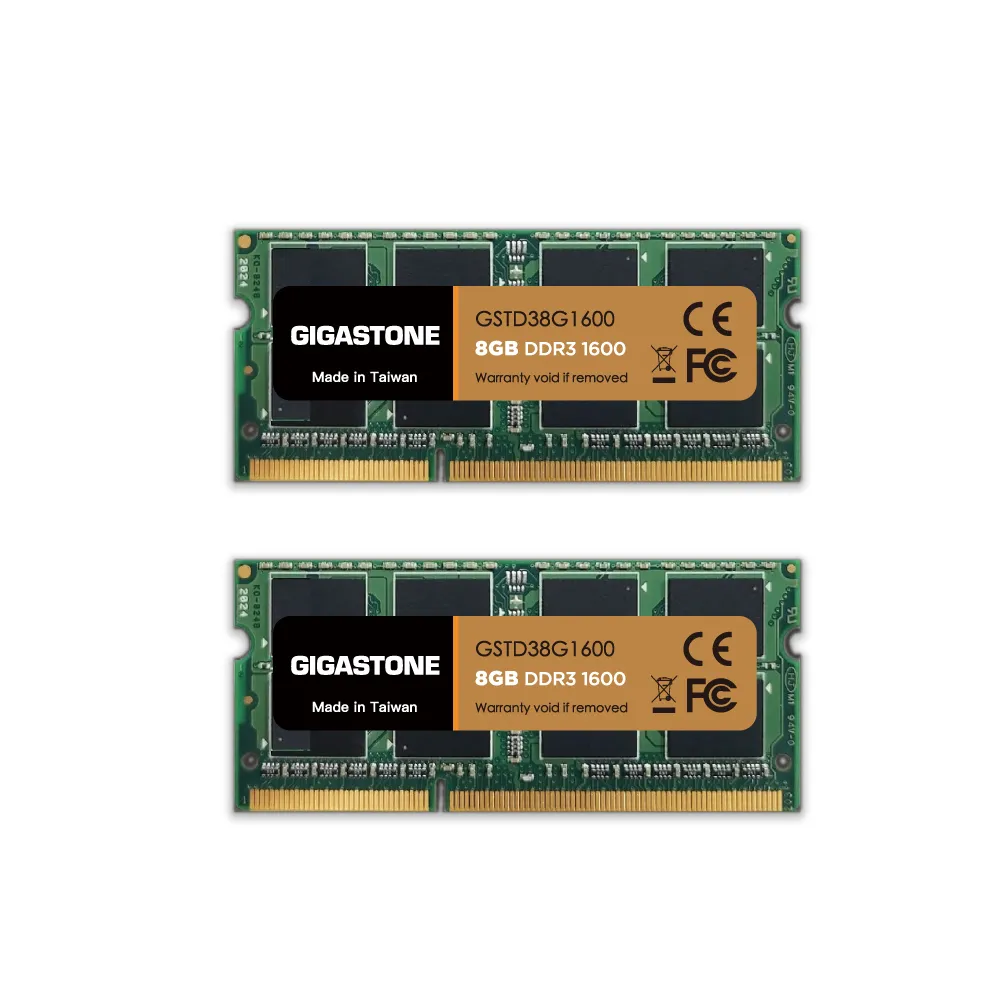 【Gigastone 立達國際】DDR3 1600MHz 16GB 筆記型記憶體 2入組(NB專用/8GBx2)