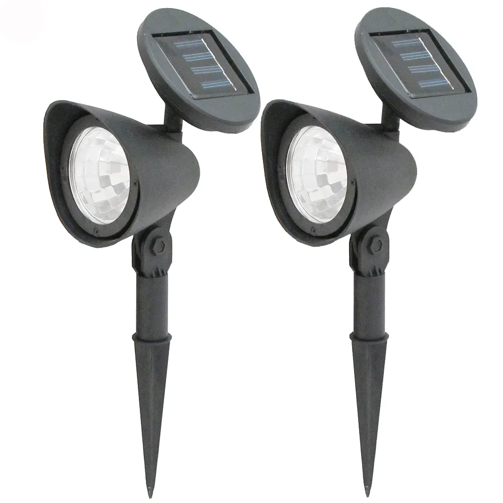 【月陽】超值2入可調太陽能充電式自動光控3LED庭園燈草坪燈插地燈(50112)