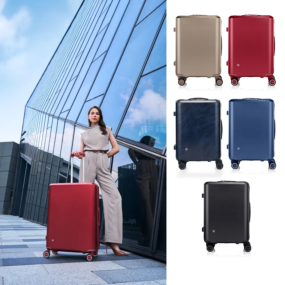 Samsonite 新秀麗】20吋EVOA Z 拉絲光澤防刮防盜拉鍊輕量PC避震輪登