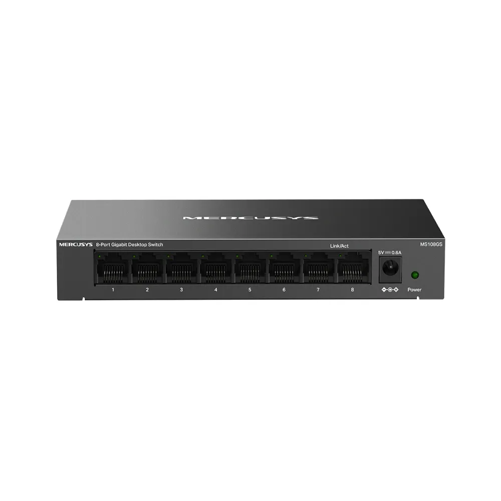 【Mercusys 水星】8埠 port 10/100/1000Mbps 桌上型 乙太網路交換器 金屬殼 隨插即用 switch hub(MS108GS)