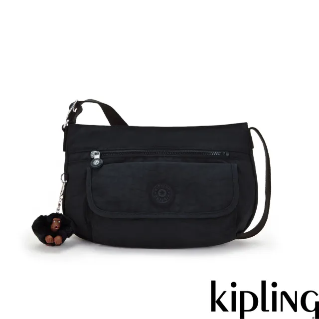【KIPLING】率性曜石黑多袋收納側背包-SYRO U 女包