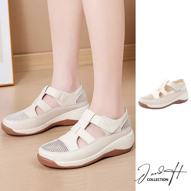 【J&H collection】舒適百搭便捷外出質感增高休閒鞋 涼鞋 淑女鞋(共三款)