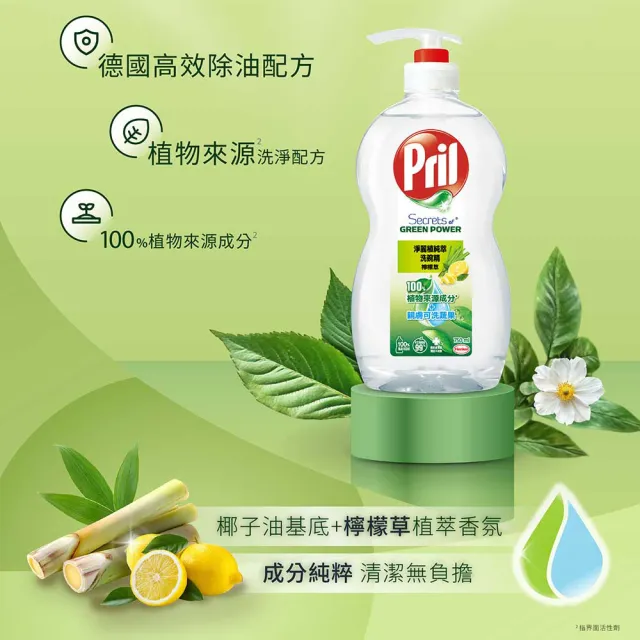 【Pril 淨麗】小蘇打植萃洗碗精/蔬果洗滌劑補充包 1000mlx10包/箱(檸檬/草本/檸檬草 /天然環保/強力去油)