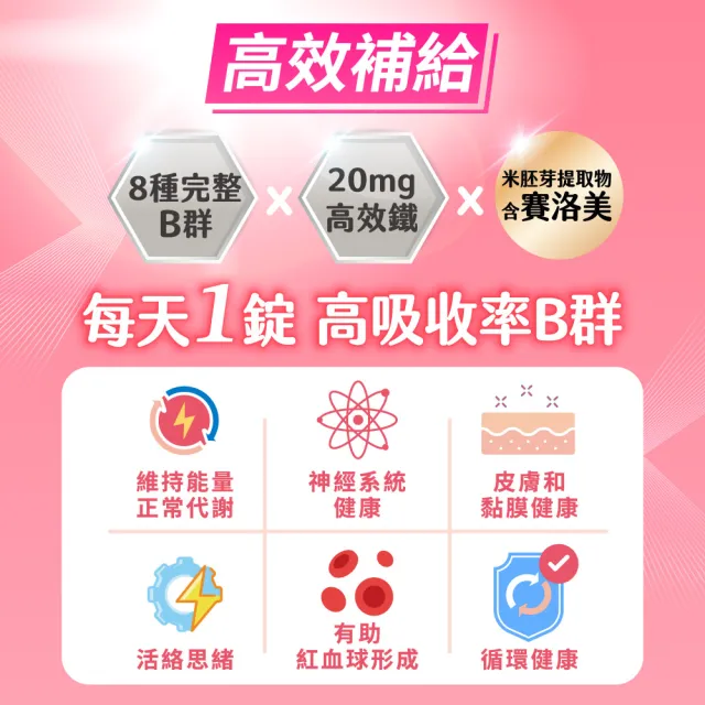 【娘家】維生素B群+鐵60錠6盒(含賽洛美.360日份)