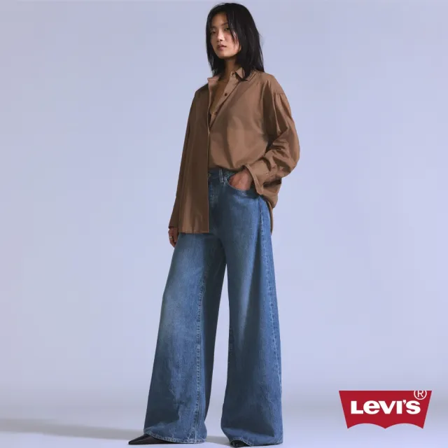 【LEVIS】BLUETAB™ 極寬鬆五口袋牛仔褲 / 萊賽爾纖維添加 女生牛仔褲 人氣新品 008X8-0001
