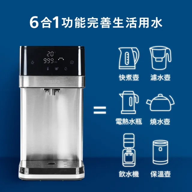 【Philips 飛利浦】2.2L免安裝瞬熱濾淨飲水機 ADD5910M(主機內含濾芯)+超濾多重過濾濾芯6入組