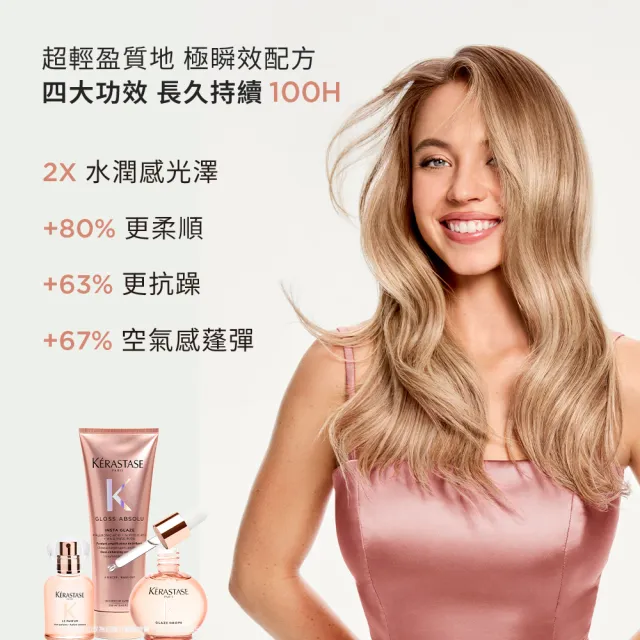 【KERASTASE 巴黎卡詩】釉光香頌奢寵香氛組(小粉球/護髮精油/髮油+髮香水)