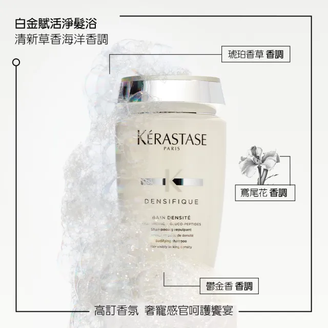 【KERASTASE 巴黎卡詩】白金賦活淨髮浴250ml(養髮/蓬鬆/濃密/豐盈髮量/洗髮精)