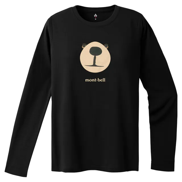 【mont bell】Wic. L/S T Monta Bear Face 熊臉女款長袖排汗T恤 1114660BK