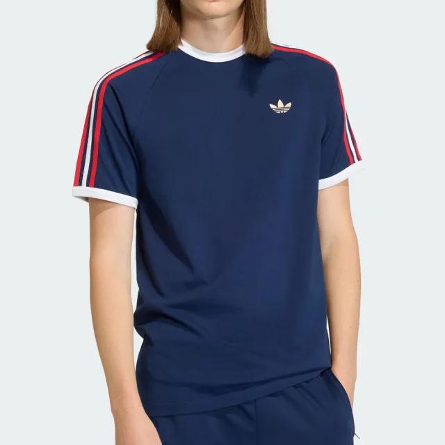 【adidas 愛迪達】3S Tee 男款 藍色 三葉草 T恤 運動 休閒 短袖 KC8636