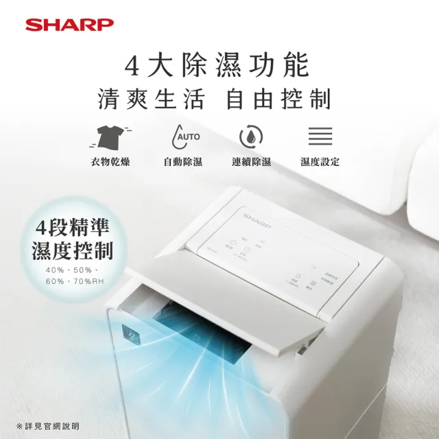 【SHARP 夏普】6公升乾淨方mini美型 除濕機(DW-X6NT-W/ DW-P6HT-H)