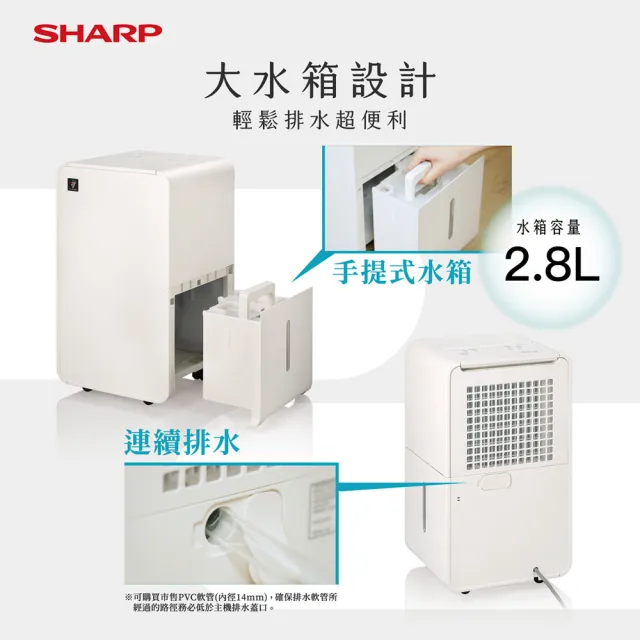 【SHARP 夏普】6公升乾淨方mini美型 除濕機(DW-X6NT-W/ DW-P6HT-H)
