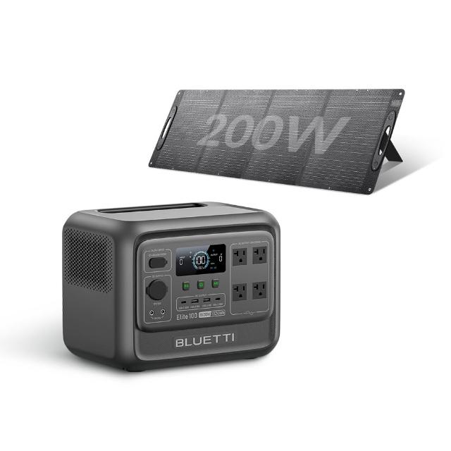 【BLUETTI】1800W電吉拉mini儲能電源+200W太陽能板(戶外行動電源／行動電站／移動電源／露營電源)