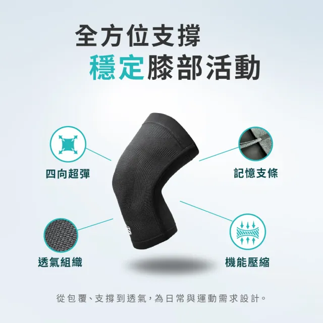 【Vital Salveo 紗比優】輕薄運動護膝 穩定支撐 透氣舒適 台灣製